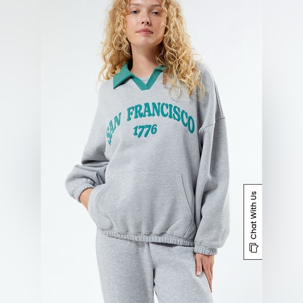 PacSun San Francisco Rugby Oversized Sweatshirt| Crew Neck Sweater|